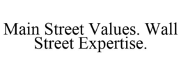 MAIN STREET VALUES. WALL STREET EXPERTISE. trademark