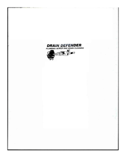 DRAIN DEFENDER PLUMBING SEWER AND DRAIN CLEANING trademark