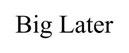 BIG LATER trademark