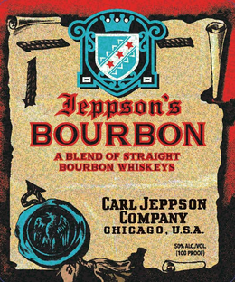 JEPPSON'S BOURBON A BLEND OF STRAIGHT BOURBON WHISKEYS CARL JEPPSON COMPANY CHICAGO, U.S.A. 50% ALC./VOL. (100 PROOF) trademark