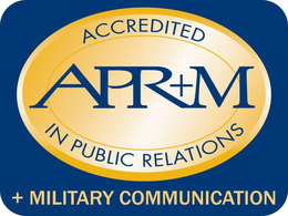 APR+M ACCREDITED IN PUBLIC RELATIONS + MILITARY COMMUNICATION trademark