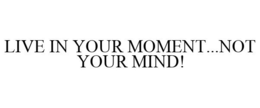 LIVE IN YOUR MOMENT...NOT YOUR MIND! trademark
