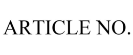 ARTICLE NO. trademark
