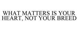 WHAT MATTERS IS YOUR HEART, NOT YOUR BREED trademark