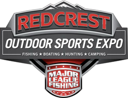 REDCREST OUTDOOR SPORTS EXPO FISHING BOATING HUNTING CAMPING MAJOR LEAGUE FISHING trademark