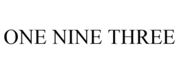 ONE NINE THREE trademark