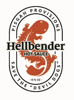 HELLBENDER HOT SAUCE PISGAH PROVISIONS SAVE THE DEVILDOGS 8 FL OZ trademark
