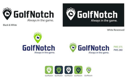 GOLFNOTCH ALWAYS IN THE GAME. BLACK & WHITE GOLFNOTCH ALWAYS IN THE GAME. WHITE REVERESED GOLFNOTCH ALWAYS IN THE GAME. GOLFNOTCH ALWAYS IN THE GAME. PMS 375 PMS 280 GOLFNOTCH GOLFNOTCH GOLFNOTCH GOLFNOTCH GOLFNOTCH trademark