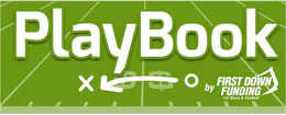 PLAYBOOK BY FIRST DOWN FUNDING 1ST DOWN & FUNDED X O $$ trademark