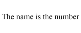 THE NAME IS THE NUMBER trademark