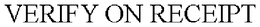 VERIFY ON RECEIPT trademark