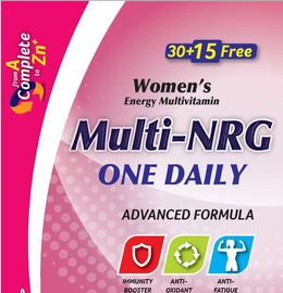 WOMEN'S ENERGY MULTIVITAMIN MULTI-NRG ONE DAILY ADVANCED FORMULA IMMUNITY BOOSTER ANTI-OXIDANT ANTI-FATIGUE FROM A COMPLETE TO ZN+ 30+15 FREE trademark