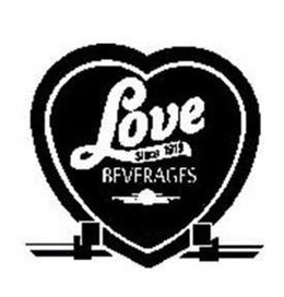 LOVE SINCE 1919 BEVERAGES trademark