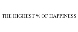 THE HIGHEST % OF HAPPINESS trademark