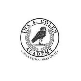 INA A. COLEN ACADEMY · OWLS WITH AN IRON SPIRIT · trademark
