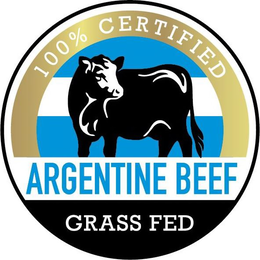 100% CERTIFIED ARGENTINE BEEF GRASS FED trademark