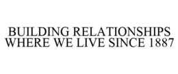 BUILDING RELATIONSHIPS WHERE WE LIVE SINCE 1887 trademark