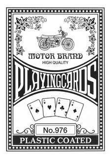 MOTOR BRAND HIGH QUALITY PLAYING CARDS NO. 976 PLASTIC COATED trademark