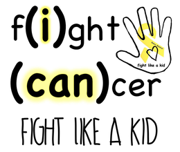 F(I)GHT (CAN)CER" HANDPRINT WITH RIBBON FIGHT LIKE A KID FIGHT LIKE A KID trademark