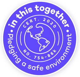 IN THIS TOGETHER. PLEDGING A SAFE ENVIRONMENT CERT. 2020  NO. 754-86K trademark
