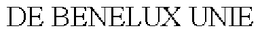 DE BENELUX UNIE trademark