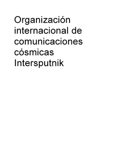 ORGANIZACIÓN INTERNACIONAL DE COMUNICACIONES CÓSMICAS INTERSPUTNIK trademark