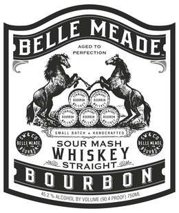 BELLE MEADE BOURBON AGED TO PERFECTION STRAIGHT BOURBON WHISKEY  SMALL BATCH HANDCRAFTED SOUR MASH WHISKEY STRAIGHT SW & CO BELLE MEADE BOURBON 45.2% ALCOHOL BY VOLUME (90.4 PROOF) 750ML trademark
