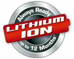 LITHIUM ION ALWAYS READY UP TO 12 MONTHS trademark