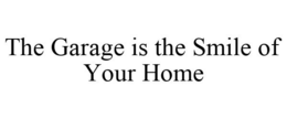 THE GARAGE IS THE SMILE OF YOUR HOME trademark