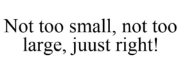 NOT TOO SMALL, NOT TOO LARGE, JUUST RIGHT! trademark