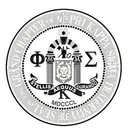 STELLIS AEQUUS DURANDO MDCCCL SEAL OF THE GRAND CHAPTER OF THE PHI KAPPA SIGMA FRATERNITY trademark