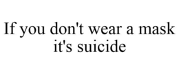 IF YOU DON'T WEAR A MASK IT'S SUICIDE trademark