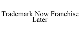 TRADEMARK NOW FRANCHISE LATER trademark