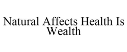 NATURAL AFFECTS HEALTH IS WEALTH trademark