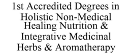1ST ACCREDITED DEGREES IN HOLISTIC NON-MEDICAL HEALING NUTRITION & INTEGRATIVE MEDICINAL HERBS & AROMATHERAPY trademark
