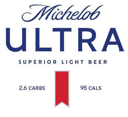 MICHELOB ULTRA SUPERIOR LIGHT BEER 2.6 CARBS 95 CALS trademark