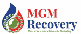 MGM RECOVERY WATER · FIRE · MOLD · BIOHAZARD · DISINFECTING trademark
