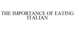 THE IMPORTANCE OF EATING ITALIAN trademark