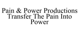 PAIN & POWER PRODUCTIONS TRANSFER THE PAIN INTO POWER trademark
