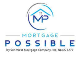 MP MORTGAGE POSSIBLE BY SUN WEST MORTGAGE COMPANY, INC. NMLS 3277 trademark