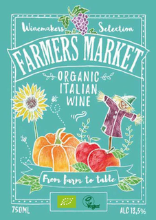 WINEMAKERS SELECTION FARMERS MARKET ORGANIC ITALIAN WINE FROM FARM TO TABLE VEGAN 750ML ALC 13.5% trademark