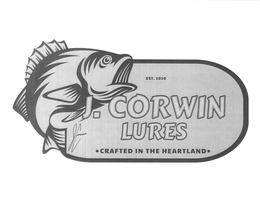 EST. 2020 J. CORWIN LURES JCORWIN ·CRAFTED IN THE HEARTLAND· trademark
