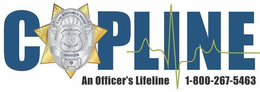 COPLINE LAW ENFORCEMENT POLICE PROTECT & SERVE OFFICER 9 AN OFFICER'S LIFELINE 1-800-267-5463 trademark