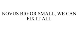 NOVUS BIG OR SMALL, WE CAN FIX IT ALL trademark