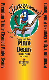 FANCY PHEASANT PREMIUM TRIPLE CLEANED PINTO BEANS FRIJOLES PINTOS PACKED BY. FESSENDEN CO-OP trademark