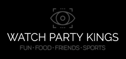 WATCH PARTY KINGS FUN · FOOD · FRIENDS · SPORTS trademark