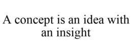 A CONCEPT IS AN IDEA WITH AN INSIGHT trademark