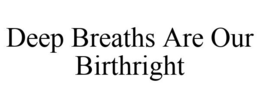 DEEP BREATHS ARE OUR BIRTHRIGHT trademark