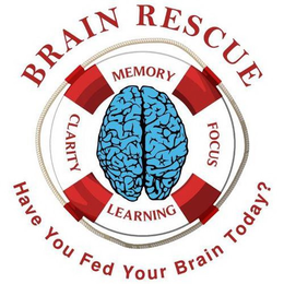 BRAIN RESCUE, MEMORY, FOCUS, LEARNING, CLARITY, AND HAVE YOU FED YOUR BRAIN TODAY trademark