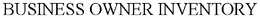 BUSINESS OWNER INVENTORY trademark